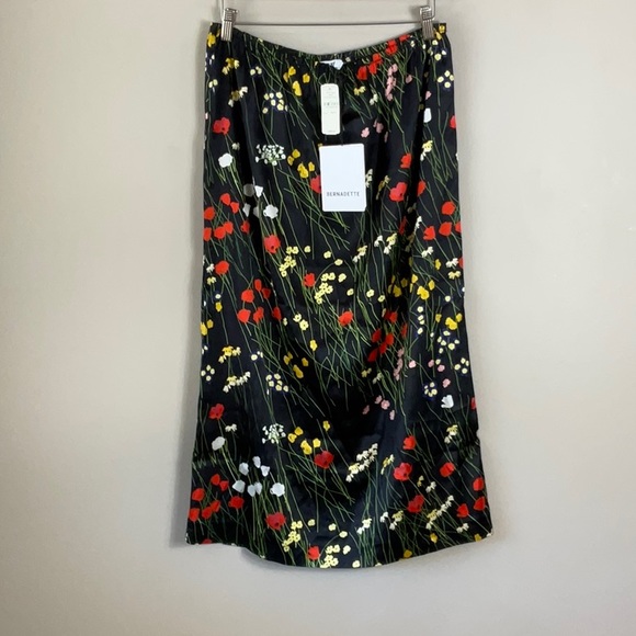 Bernadette Dresses & Skirts - BERNADETTE Bouquet Floral-Print Silk Midi Skirt